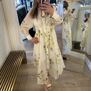 Final Sale Zimmermann Harmony floral-print linen and silk-blend maxi shirt dress